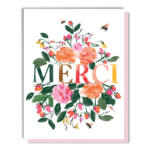 Merci Flowers Card