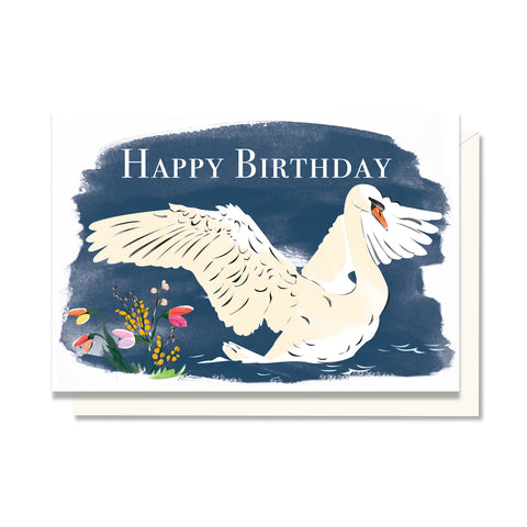 Swan Birthday Enclosure Card