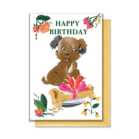 Puppy and Bone Birthday Enclosure Card