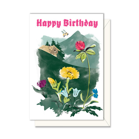 Mountain Flowers Birthday Enclosure